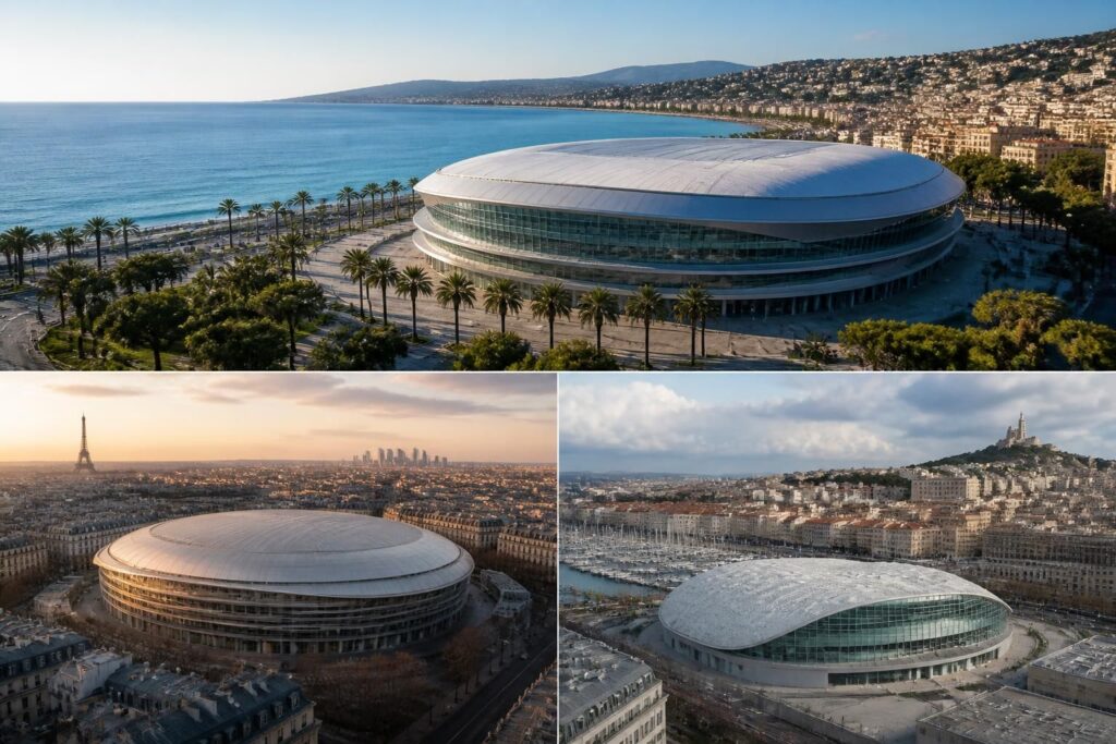 découvrez grand arenas : présentation détaillée des complexes et informations pratiques pour accéder facilement à nice, paris et marseille.