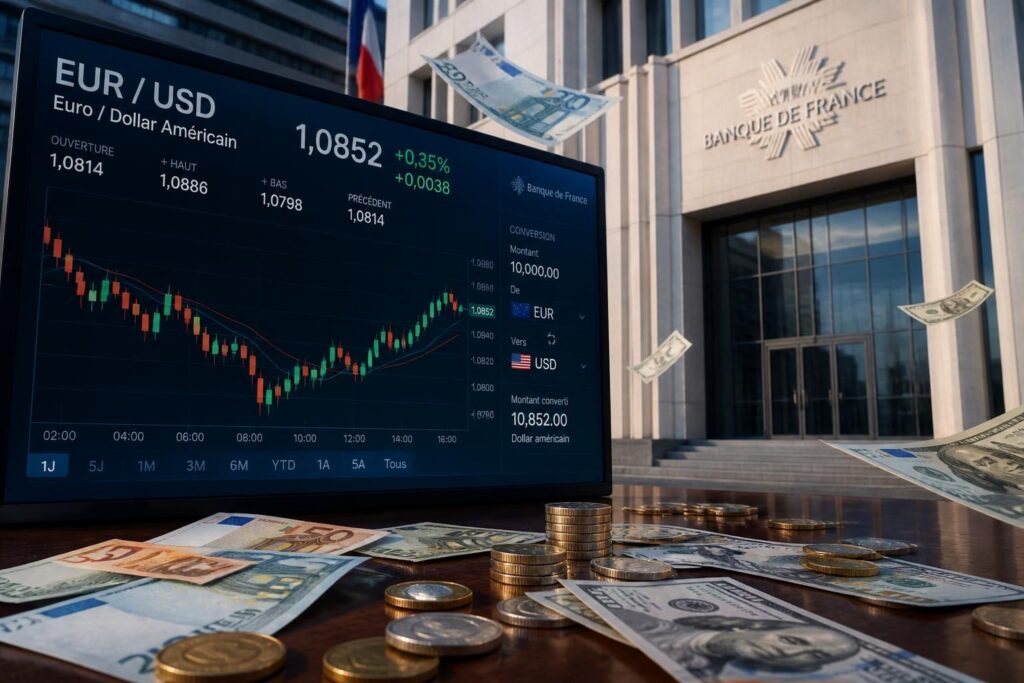 découvrez les taux de change récents de la banque de france, analysez la parité euro-dollar et suivez l'évolution récente des cours pour optimiser vos transactions financières.